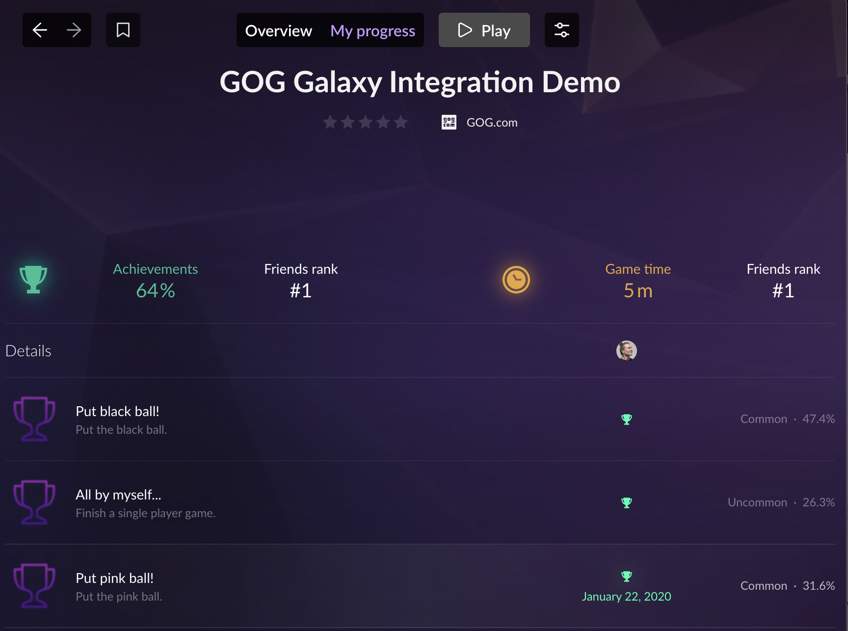 GOG GALAXY Client Achievements