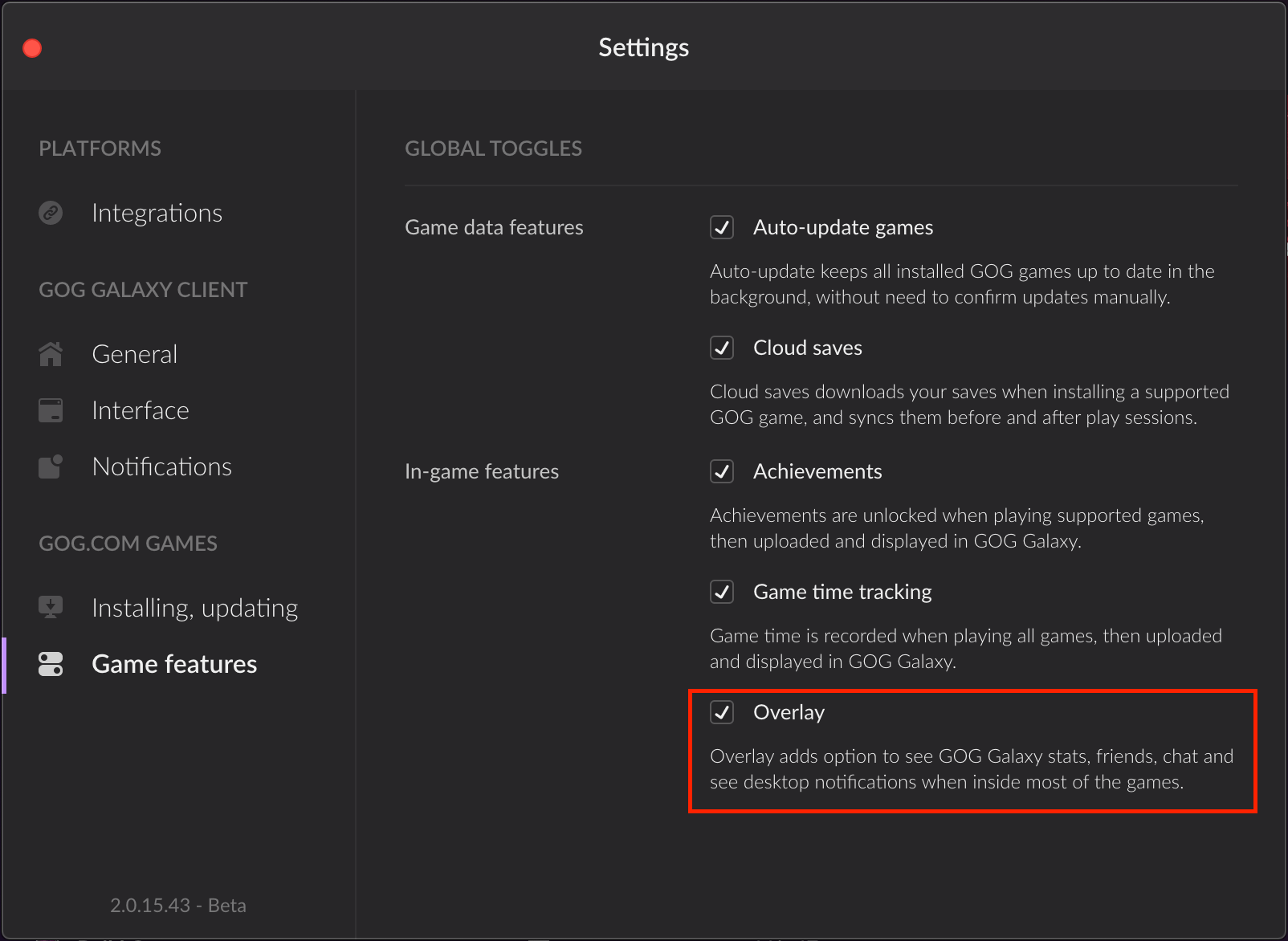 does gog galaxy configure controller support