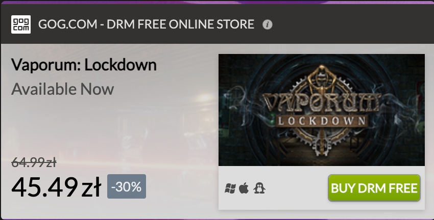 GOG Store Widget