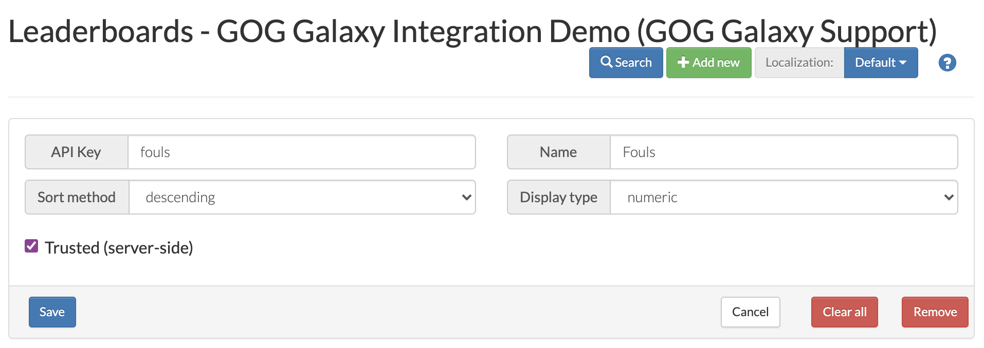 Leaderboards: Example of Implementation - GOG Developer Docs